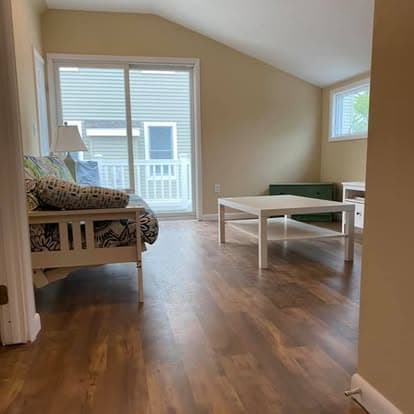 Fresh hardwood floors installed in attic conversion
